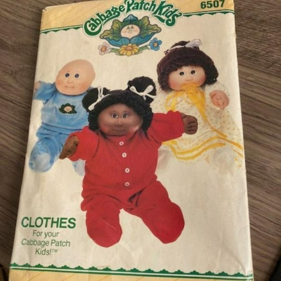 VINTAGE 1980S CABBAGE PATCH KIDS CLOTHING PATTERN - PJS THEME-NEW, NEVER USED - Picture 1 of 4